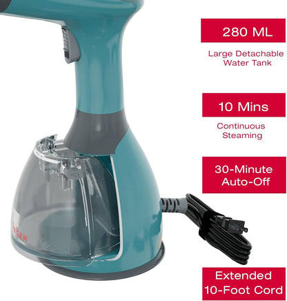 SINGER Handheld Garment Steamer - 1500W Powerful Steam | Fast 20s Heat-Up | 280ML Detachable Tank