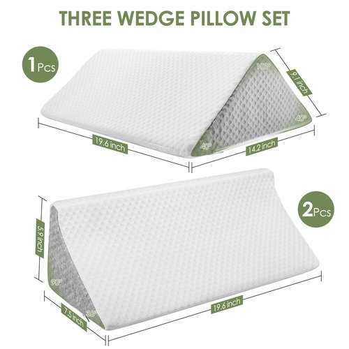 Bed Wedges & Body Positioners 3 in 1, Wedge Pillow for Back Pain Relief, Triangle Bed Wedge Pillow for Side Sleeping, Elderly, Bed Sores, After Surgery, Knees Elevated, Pregnancy