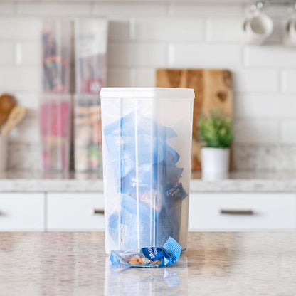 IRIS USA Vertical Storage Containers - Stackable Clear Bins with Lids for Home & Office Organization | 6 Pack