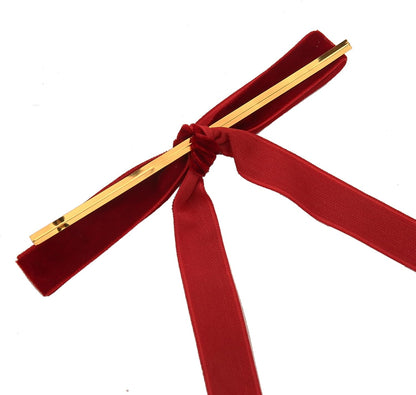 Regine Switzerland 30 Pcs Burgundy Velvet Christmas Tree Bows - Vintage Ribbon Bows for Wreaths & Gifts