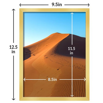 LaVie Home 9x12 Picture Frame for Wall Display, 9x12 Gold Picture Frame with HD Plexiglas, 9 x 12 Poster Frame 1 Pack, Display Frame for Vertical or Horizontal, Classic Collection