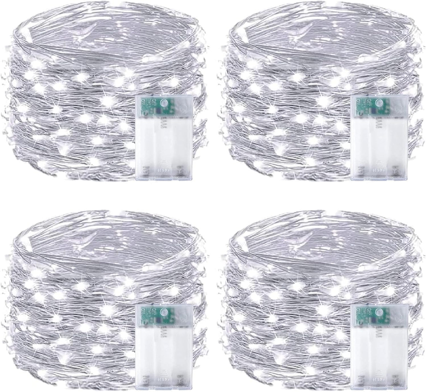 Skiennix 50 LED Fairy Lights - Waterproof 16FT Battery Operated String Lights with Timer | Cool White for Indoor/Outdoor Decor