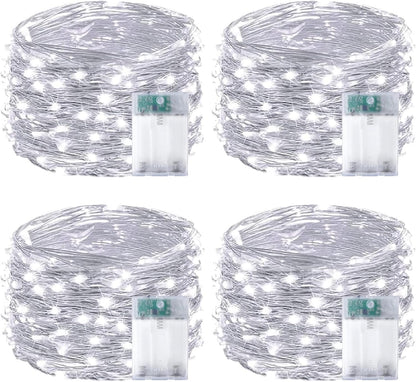 Skiennix 50 LED Fairy Lights - Waterproof 16FT Battery Operated String Lights with Timer | Cool White for Indoor/Outdoor Decor