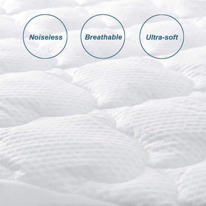 Queen Mattress Pad Thick Quilted Mattress Topper, Air Mattress Cover, Super Soft Breathable and Noiseless Down Alternative Fiber Extra Thick Mattress Pad with Deep Pocket Fits up to 23 Inch Mattress