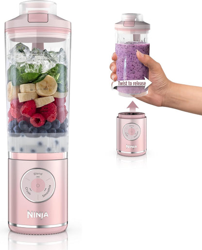Ninja Blast Max Portable Blender - Cordless Personal Smoothie Maker with 3 Programs | 22 oz Pink Vessel