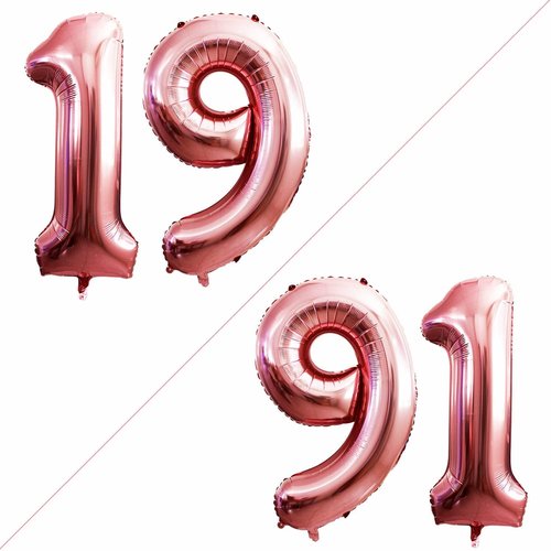 GOER Jumbo 42-Inch Rose Gold Number 19 Balloons - Perfect for 19th Birthday Party Decorations