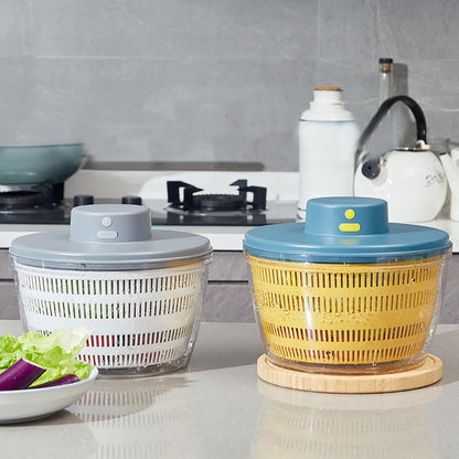 Skiennix Large Salad Spinner - 3-in-1 Vegetable Wash Bowl & Lettuce Cleaner | 4.22Qt Quick Drainage Mixer