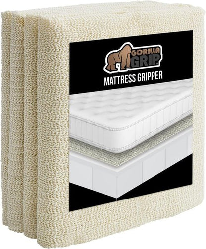 GORILLA GRIP Non-Slip Mattress Gripper - Prevents Sliding & Keeps Bed in Place | Easy Trim Pads, Queen