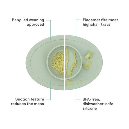 ezpz Tiny Bowl - Sage 100% Silicone Suction Bowl for Infants | Perfect for Baby-Led Weaning