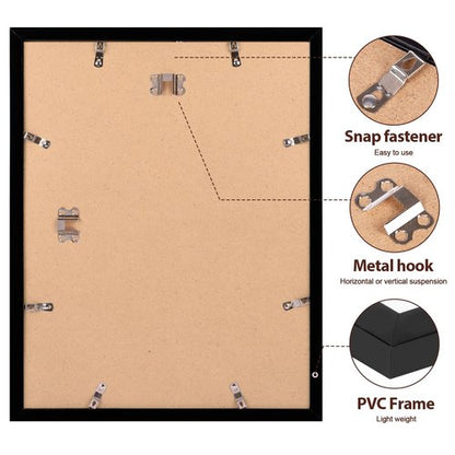 Fixwal Diamond Art Frames 12x16 Picture Frame Set of 6 with Shatter Resistant Plastic Glass, Thin Border Light Weight Poster Frames for Wall Gallery Display Diamond Art Painting, Black