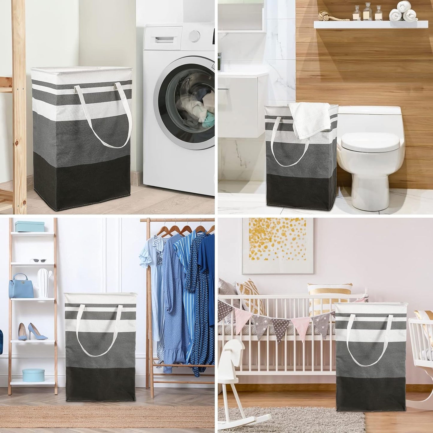 Skiennix 75L Large Laundry Basket - Waterproof Collapsible Hamper with Extended Handles | Ideal for Bedroom, Bathroom, and Dorm Use