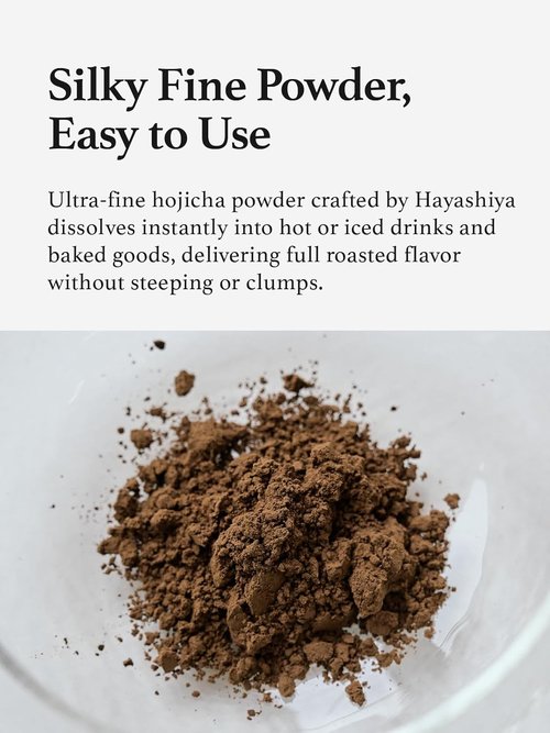 HAYASHIYA Hojicha Powder - Authentic Kyoto Uji Japanese Roasted Green Tea Latte | Low Caffeine (60g)