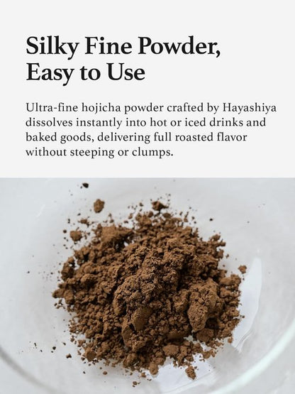 HAYASHIYA Hojicha Powder - Authentic Kyoto Uji Japanese Roasted Green Tea Latte | Low Caffeine (60g)