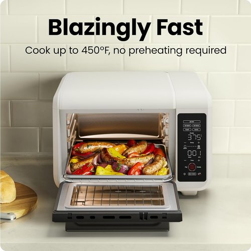 Chefman Air Fryer Toaster Oven - Versatile 4-Slice Countertop Oven for Quick & Healthy Meals - Ivory