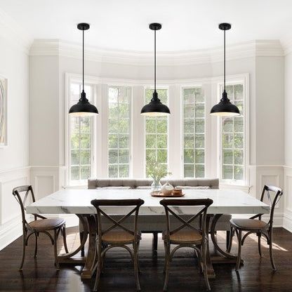 ALAISLYC 1 Pack Farmhouse Pendant Light Black Pendant Lighting for Kitchen Island Industrial Hanging Barn Light Pendant Lighting Over Island Sink Light Fixtures