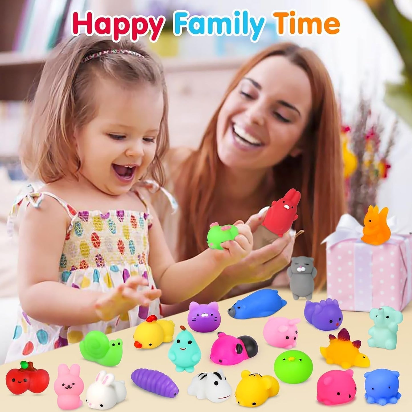 Yunaking 130PCS Kawaii Squishies - Stress Relief Fidget Toys for Kids | Perfect Party Favors & Classroom Prizes