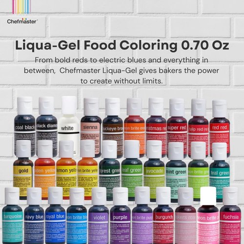 Chefmaster Violet Liqua-Gel® Food Coloring - Vibrant Professional-Grade Dye for Icing & Fondant | 0.70 oz