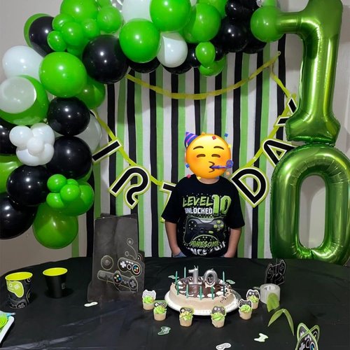 Green 40-Inch Giant Helium Foil Number Balloons | Self-Inflating 0-9 Digits for Birthday & Anniversary Celebrations