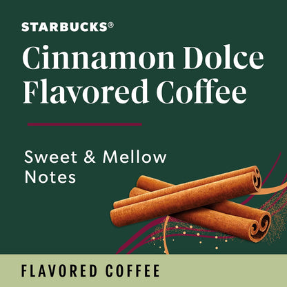 Starbucks K-Cup Pods - Cinnamon Dolce Flavored Coffee with Sweet Notes | 10 Recyclable Pods per Pack (4 Packs)