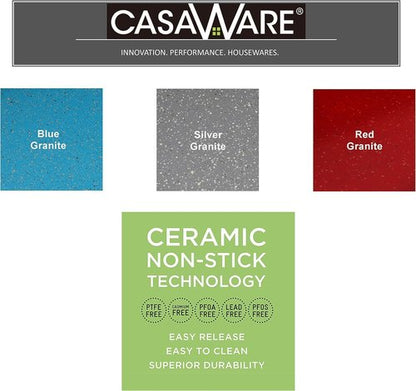 CasaWare Large Flat Baking Cookie Sheet - 12.5 x 14-Inch with 1.5-Inch Handle | Ceramic Non-Stick Coating