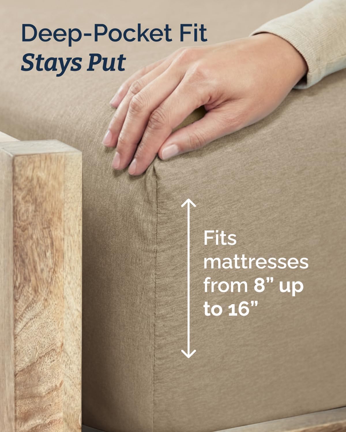 Skiennix Twin XL Sheet Set - Comfy Cooling 3-Piece Bedding - Luxury Hotel Quality - Deep Pockets, Wrinkle-Free, Beige
