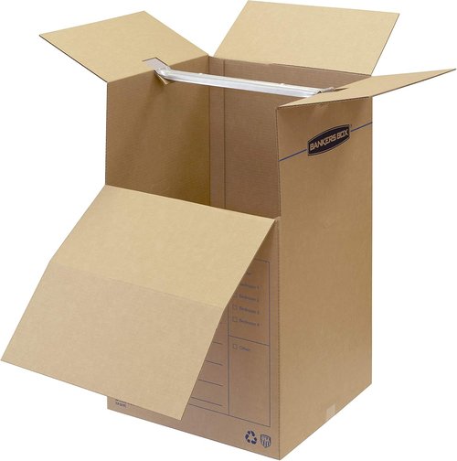 Bankers Box Tall Wardrobe Box - 3 Pack | 24" x 24" x 40" - Durable Storage Solution