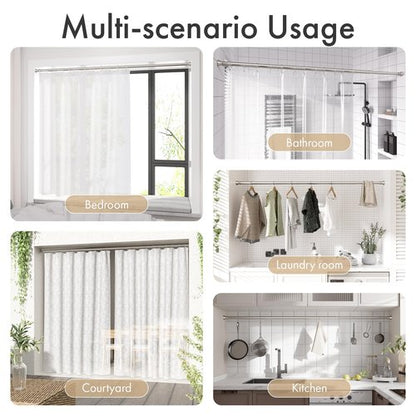 Amazer Spring Tension Shower Curtain Rod, 54-90 Inches Rust-Resistance Tension Curtain Rod Bathroom Rod, Adjustable Shower Curtain Rod No Drill, Nickel