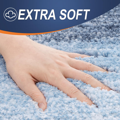 OLANLY Large Bathroom Rugs Mat 40x24, Extra Soft Absorbent Microfiber Bath Rugs, Rubber Backing, Quick Dry, Machine Washable Bath Mats for Bathroom Floor, Tub and Shower, Home Decor Accessories, Blue