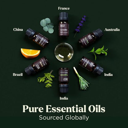 Lagunamoon Essential Oils Aromatherapy Set - 6 Premium Oils for Diffusers & Home Fragrance | 10mL Each