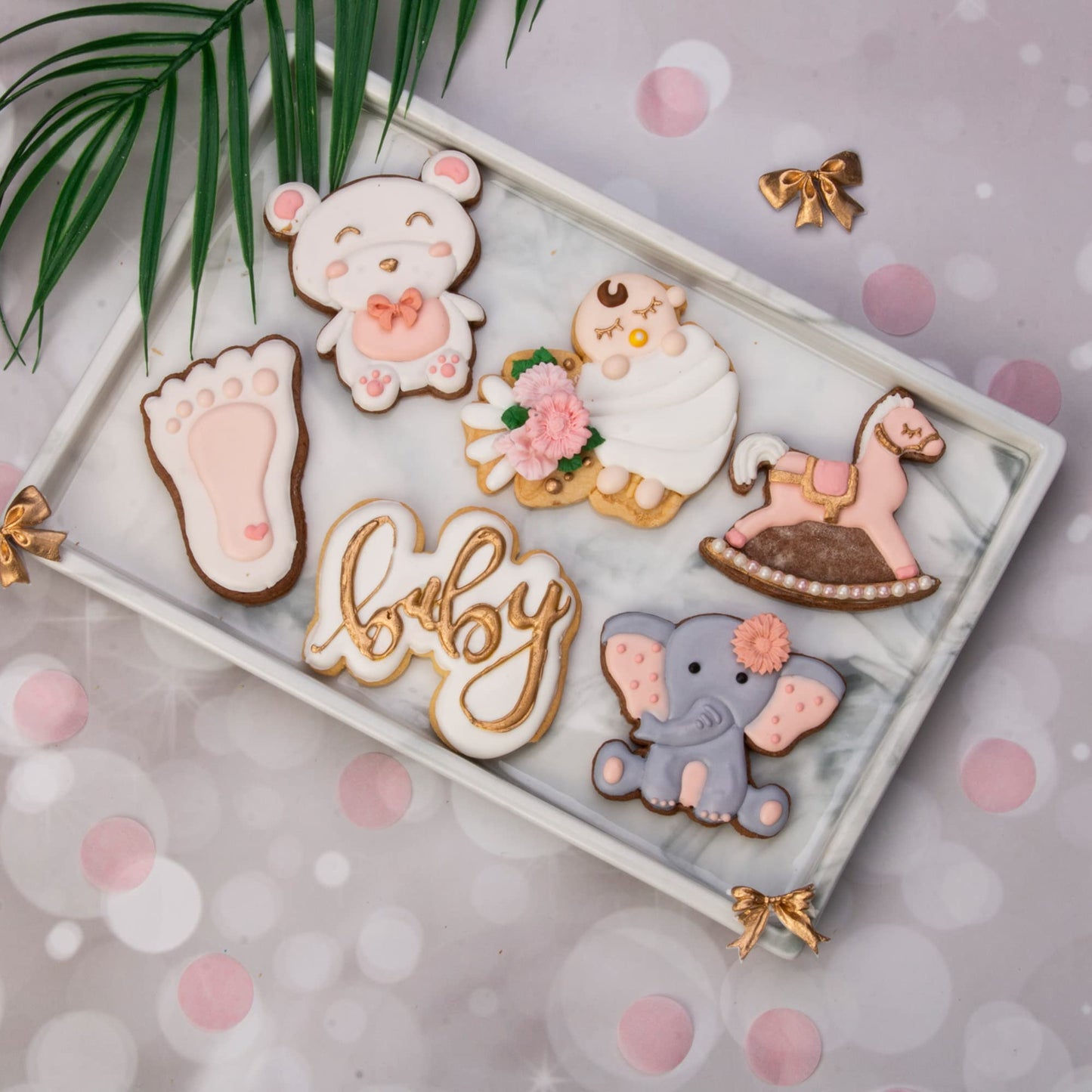 Mostop 3D Cookie Cutter with Baby Letter Stampers Baby Shower Cake Mold Fondant Decorating Tools DIY Mold for Sugar Craft Baking Mould Kids' Birthday Party Kitchen Tools