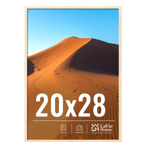 LaVie Home 20x28 Picture Frame for Wall Display, 20x28 Picture Frame Oak with HD Plexiglas, 20 x 28 Poster Frame 1 Pack, Display Frame for Vertical or Horizontal, Classic Collection