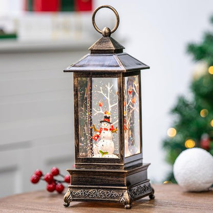 Christmas Snow Globes, Snowman Cardinal Music Water Lantern, Holiday Decorations Gifts for Family Children or Friends