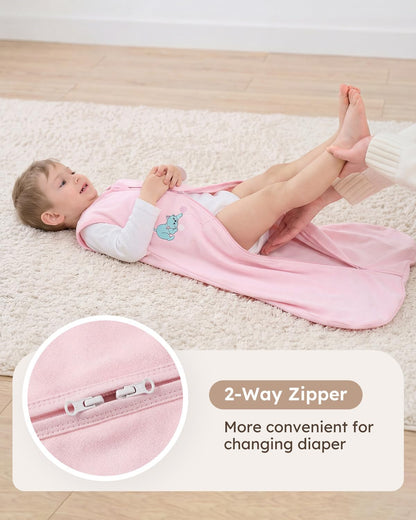 Yoofoss Baby Sleep Sack | 100% Organic Cotton Wearable Blanket for 12-18 Months | 2-Way Zipper, 3 Pack