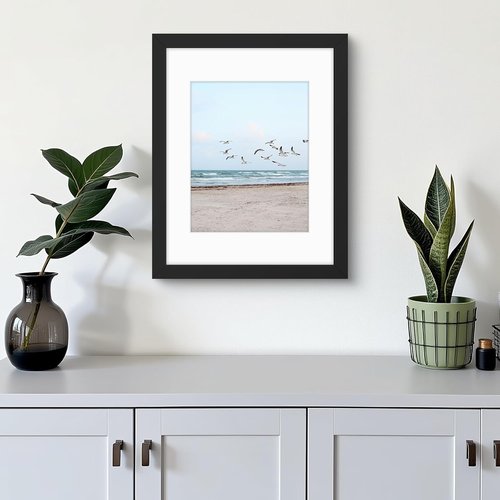 Frametory 11x14 Picture Frame - Display 8x10 Photos with Mat or 11x14 Without Mat, Shatter-Resistant Glass, Black