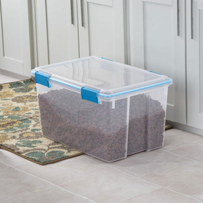 Sterilite 54 Quart Gasket Box - Stackable Clear Plastic Storage Bins with Lids for Home Organization