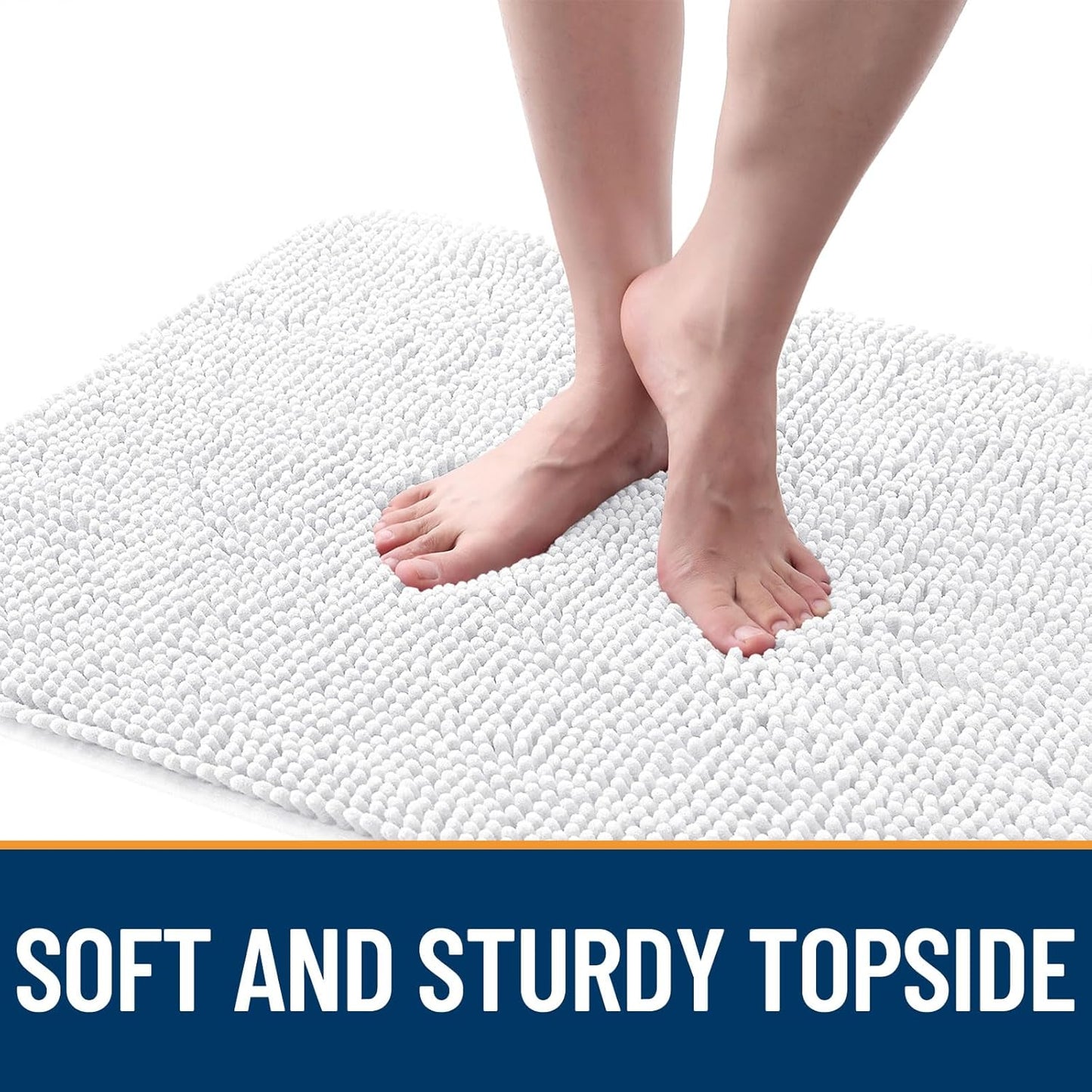 OLANLY Dog Door Mat - Absorbent Non-Slip Washable Doormat for Muddy Paws | 70x24 Inches, White