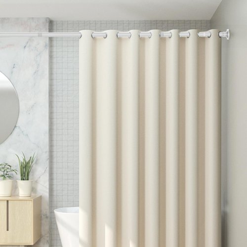 CorkLatta Tension Curtain Rod 31-56 Inch,1 Inch Diameter Adjustable Matte White Spring tension Stainless Steel Telescoping Rod,Easy Install,No Rust