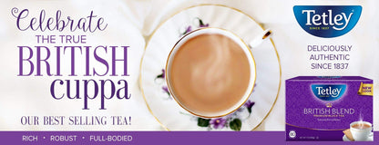 Tetley British Blend Premium Black, 80 Count Tea Bags