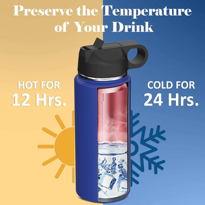 Skiennix Personalized Insulated Stainless Steel Water Bottle - Custom Engraved 18 oz for Kids & Teens