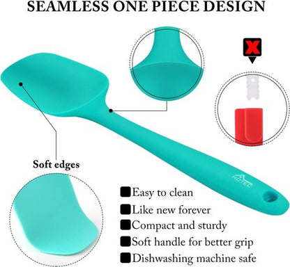 HOTEC Silicone Rubber Spatula Set - Heat Resistant 600℉, Non-Stick & Dishwasher Safe | Multicolor, Set of 5