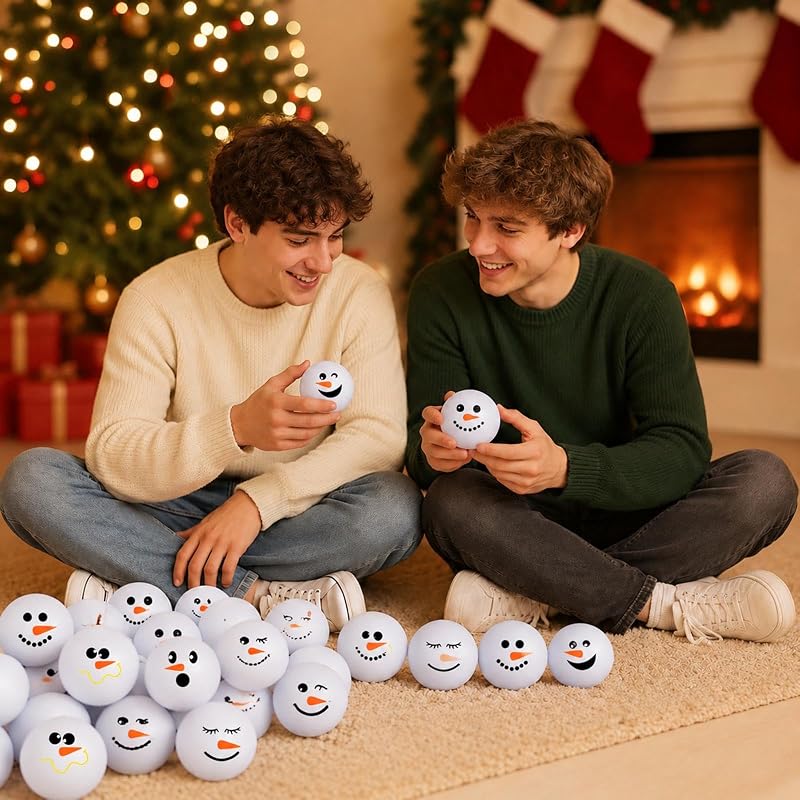 32 Pcs Snowman Stress Balls 2.5 Inch - Funny Xmas Play Toys (Variation of THIS listing: 32+2.5 Inch)