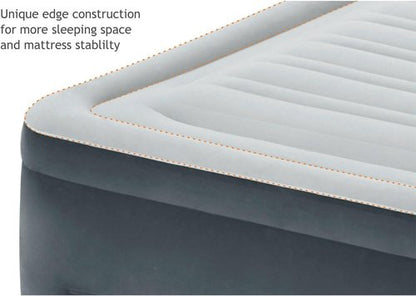 Intex Comfort Plush Elevated Airbed - Built-In Electric Pump | 22" Height, Queen Size