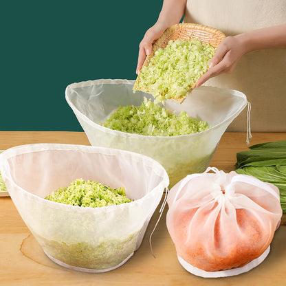 Organic Cotton Cheesecloth Bags by 3PCS - Reusable Strainers for Nut Milk, Soy Milk & Dumplings