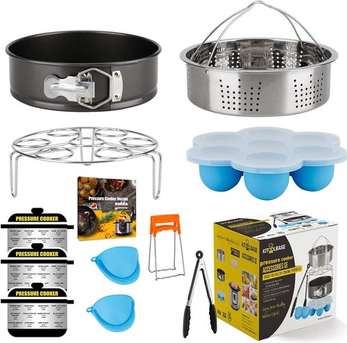 Instant Pot Accessories Set - Essential Tools with Steamer Basket, Cheesecake Pan & Silicone Mold | Fits 6 Qt & 8 Qt