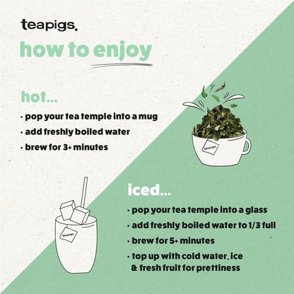 Teapigs Peppermint Leaves Tea Bags Made With Whole Tea Leaves, Natural Ingredients, Non-GMO, Caffeine-Free – 50 Count (1 Pack of 50 Teabags)