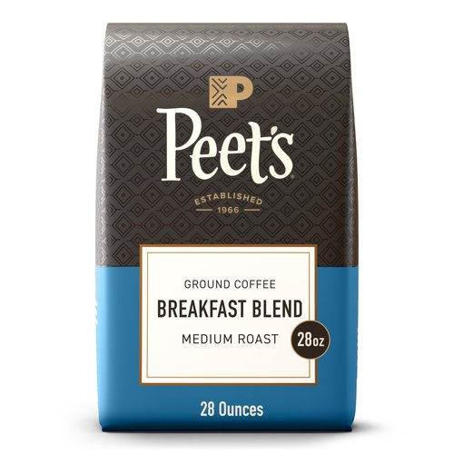 Peet's Coffee, Medium Roast Ground Coffee, 100% Arabica Coffee - Breakfast Blend 28 Ounce Bag