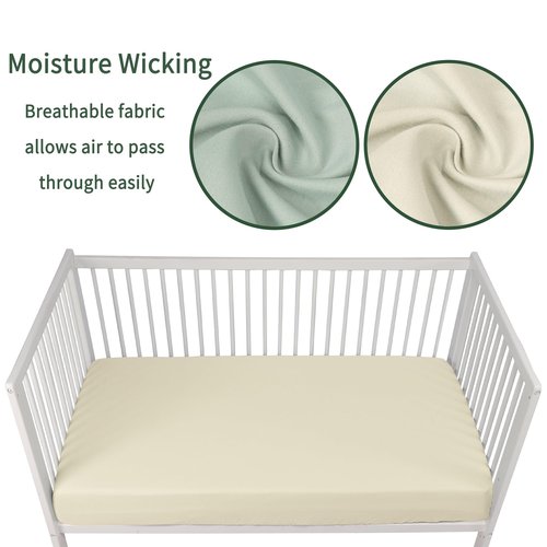 GUNTAIL Baby Crib Sheets for Boys Girls, 2 Pack Fitted Crib Sheet for Standard Crib and Toddler Mattress, Soft Microfiber Baby Sheet 52x28x8in (Brown & Green)