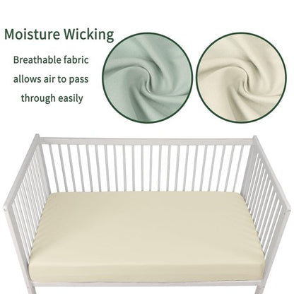 GUNTAIL Baby Crib Sheets for Boys Girls, 2 Pack Fitted Crib Sheet for Standard Crib and Toddler Mattress, Soft Microfiber Baby Sheet 52x28x8in (Brown & Green)