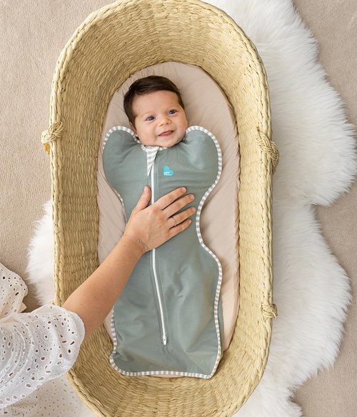 Love To Dream Swaddle UP - Baby Sleep Sack for Self-Soothing | 1.0 TOG, Newborn 5-8.5 lbs, Deep Olive