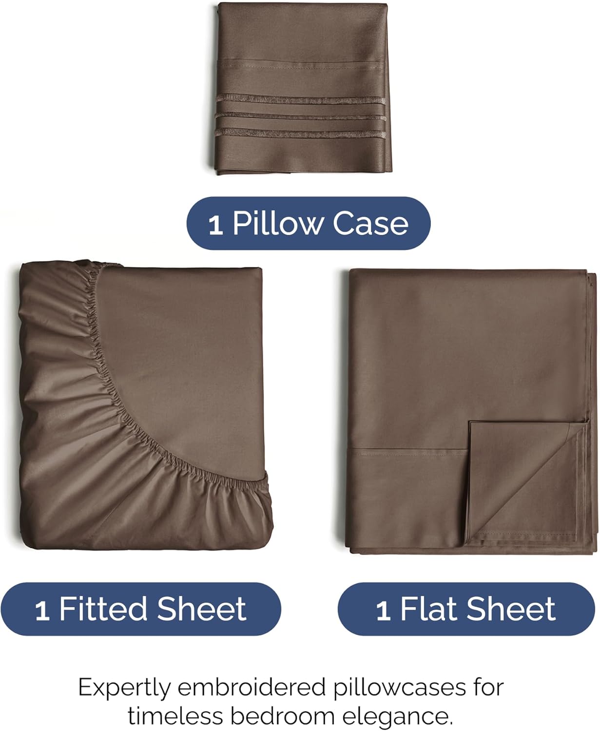 Skiennix Twin XL Sheet Set - Comfy Cooling Bed Sheets - Ultra-Soft, Deep Pocket, Wrinkle-Free - Brown